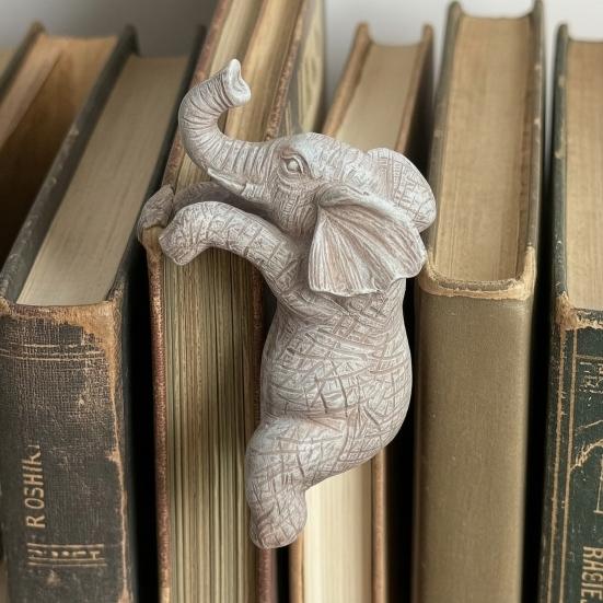 Flower Pot Figurine, Elephant Shape, Decorative Carved Ornament, Unique Table Decoration for Home Office Balcony Garden