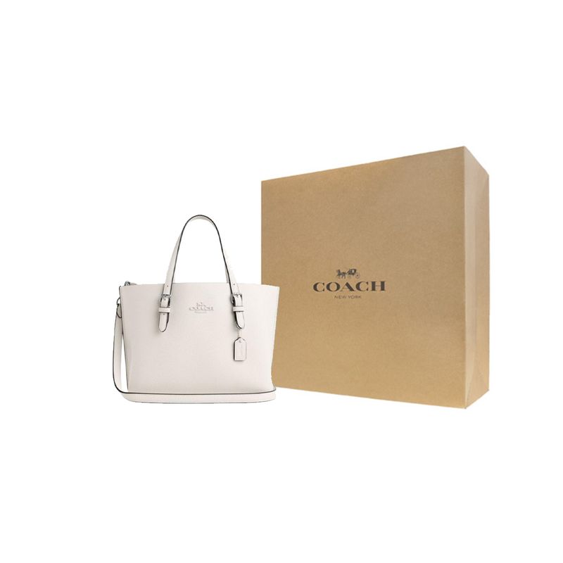 Coach Mollie Brand Logo Detachable Shoulder Strap Tote Bag Shopping Bag Crossbody Bag Leather Handbag 25 Women tote White CV966-SVHA