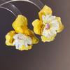 Korean Style Exaggerated Ear Pendant Iron Cloth Floral Ear Studs Colorful Flower Earrings  Daily