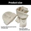 Love Heart Embroidery Scarf Hat Set Windproof Ear Protection Hat New Beanie Hat  Outdoor Sports