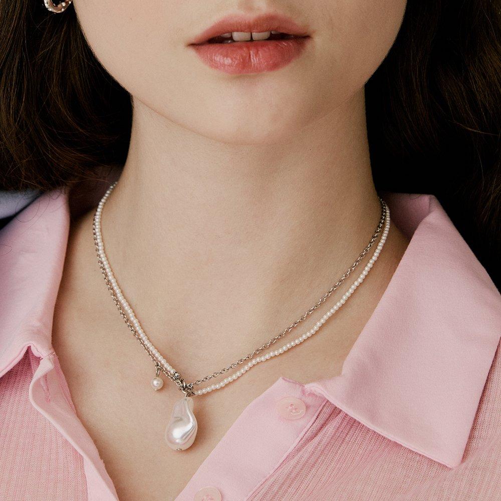 Baroque Pearl Layered Necklace_Vh2479Ne010M