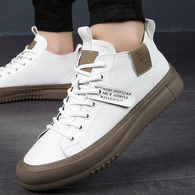 Fashion Men High-top Ankle Boots  Comfy Men Casual Sneakers Handmade Skate Shoes Men Vulcanize Shoes Spring Autumn Fashion Leather Boots