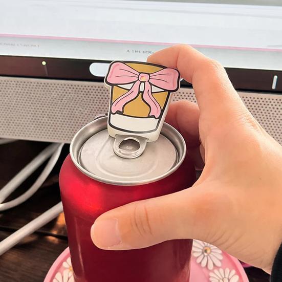 Soda Can Opener Bow Keychain Beverage Can Top Ring Opening Tool Bow Key Ring Pendant Backpack Bag Purse Charm