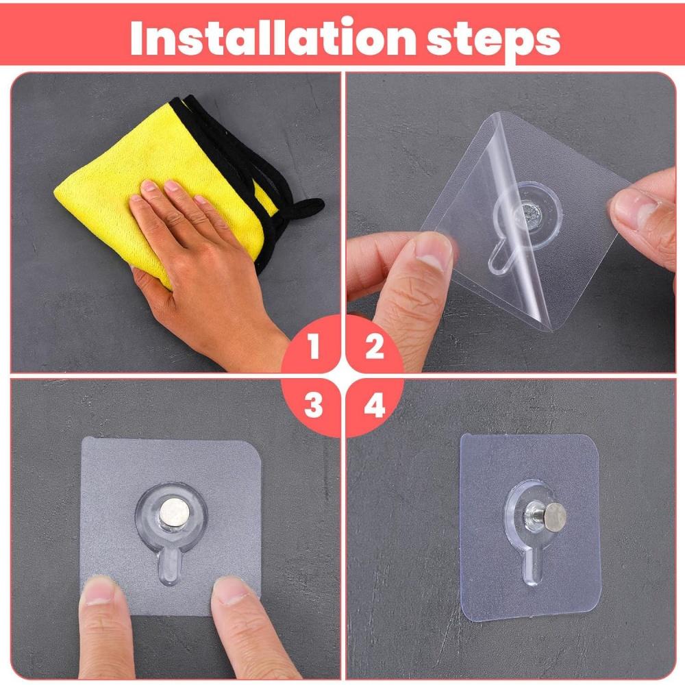 Adhesive Hooks - 20pcs Strong - For Picture Frame/Poster/Photo/Clock Nail-Free