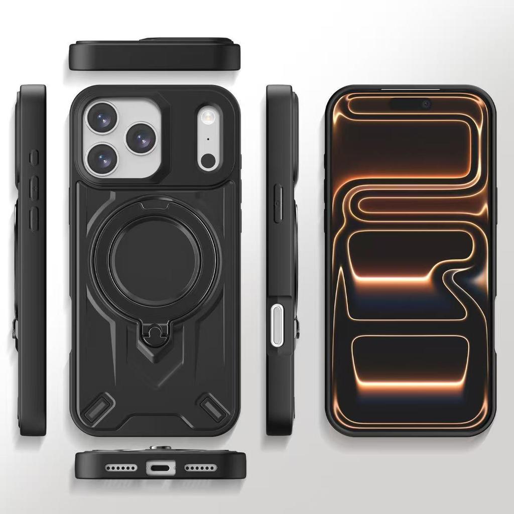 iPhone 17 Pro Max Case with Rotating Stand, Magnetic Anti-drop for Apple 17/16/14/13