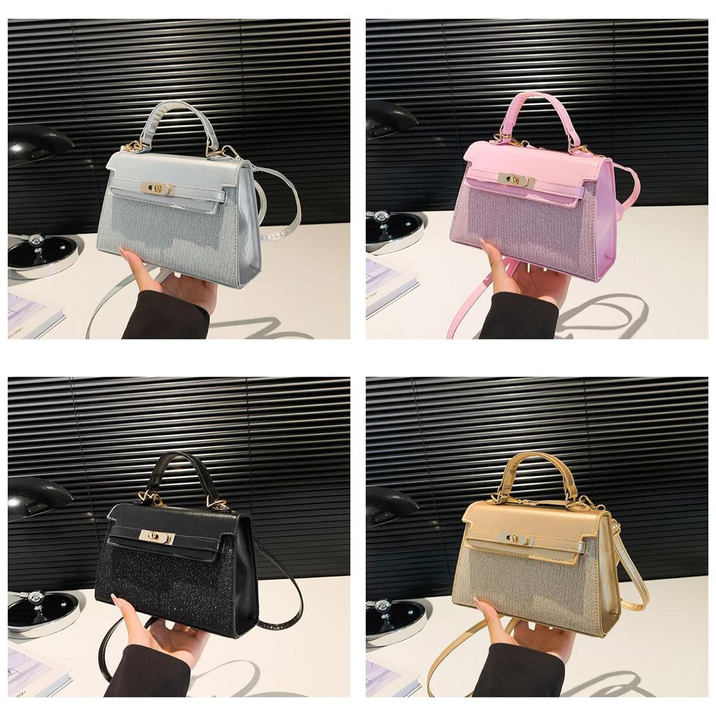 Retro Style Handheld Bag Pu Material With Stitching Detail For Daily Casual Use
