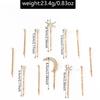 Alloy electroplating one-word clip jewelry, moon headdress, niche snowflake stacked hairpin set, women