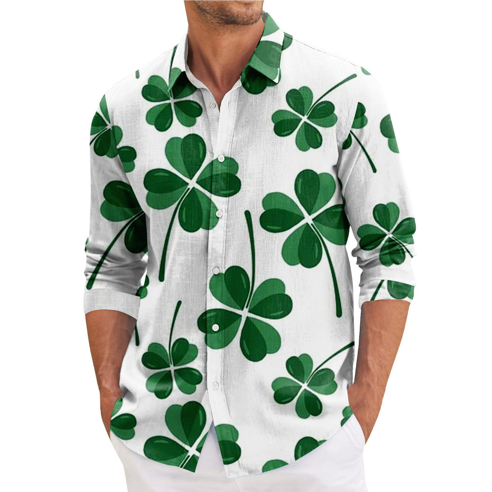 

Мужская весенняя повседневная свободная рубашка с длинным рукавом с принтом Мужская рубашка XL