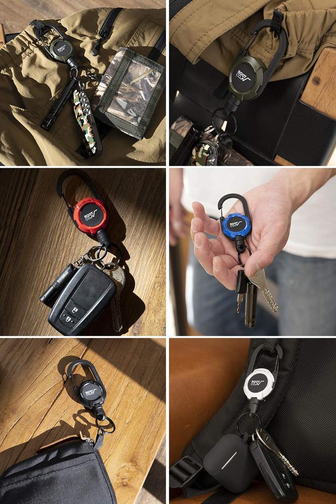 [ROOT CO.] Carabiner Reel with Built-in Magnet GRAVITY MAG REEL LITE (khakimatte)
