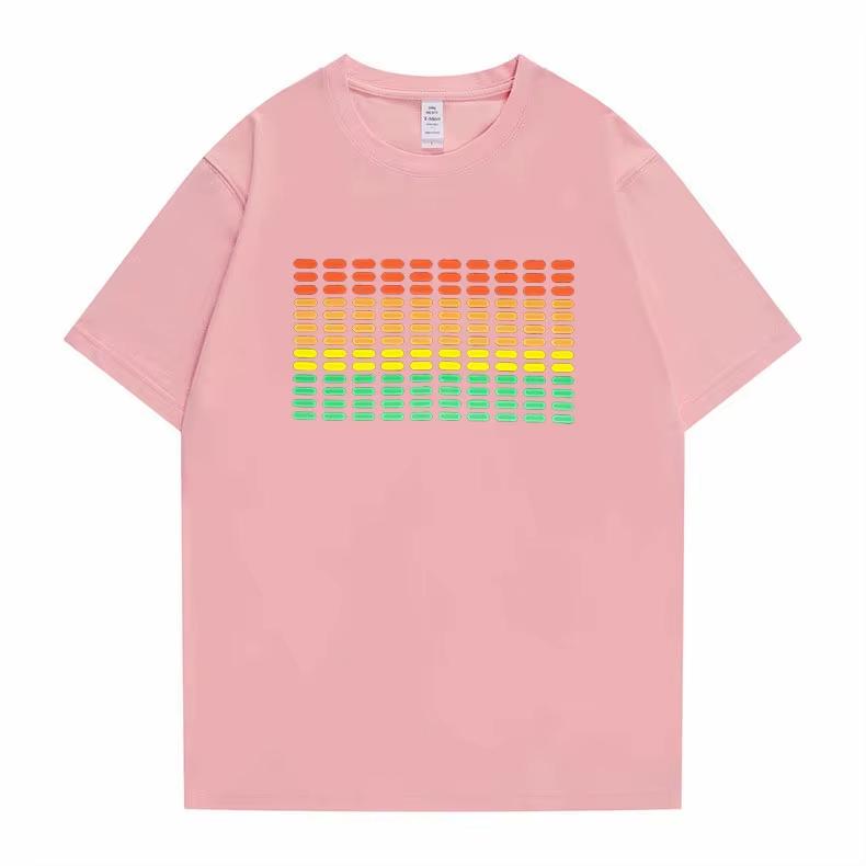 Popolare Equalizzatore Attivo al Suono El Tshirt Equalizzatore Light Up Down Led Tshirt Lampeggiante Attivato dalla Musica T-shirt a LED Unisex Unisex Tee