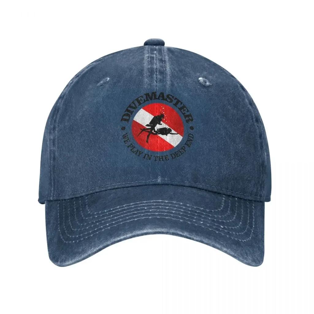 Berretti da Baseball Vintage Divemaster per Subacquea Unisex Snapback in Denim Usurato Cappello per Tutte le Stagioni Viaggio Cappelli Morbidi Non Strutturati Cappellino