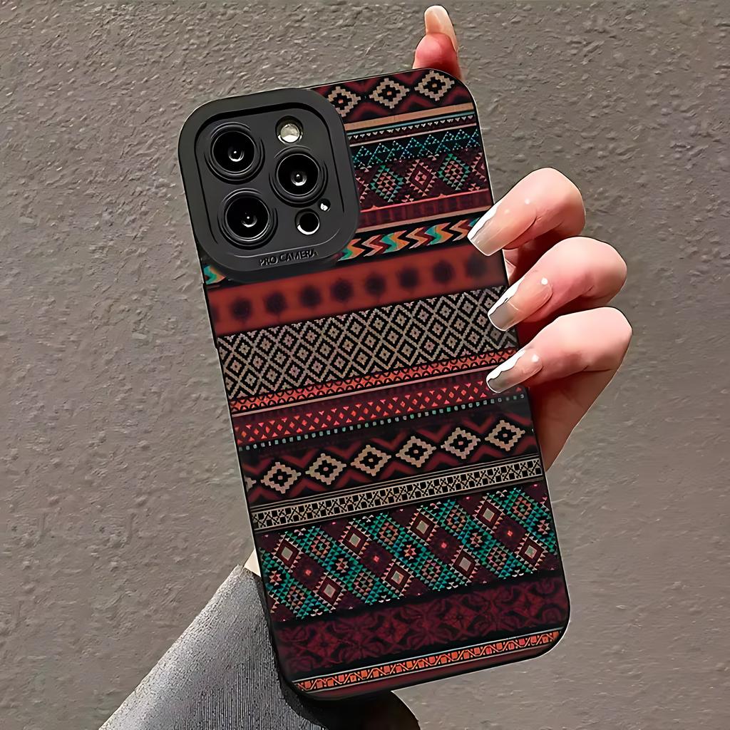 Bohemian Style Patterned Phone Case For iPhone 17 16e 16 15 14 13 12 11 Mini Air Pro Max X XR XSMax 8 7 6 6S Plus Silicone Cover