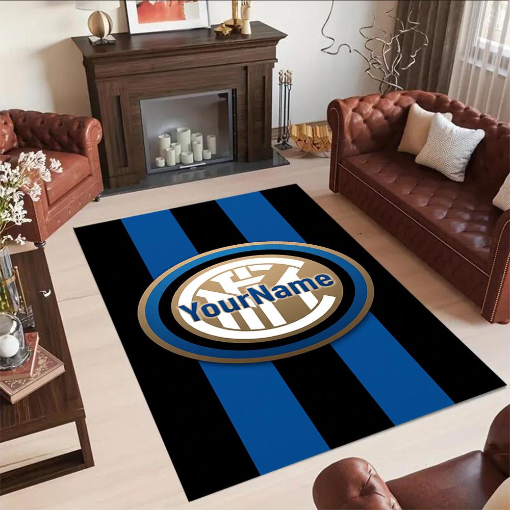 Inter Milan Personalized Text Carpet Design for Hallway Foyer Living Rooms Bedrooms Anti-slip Rug Office home decor