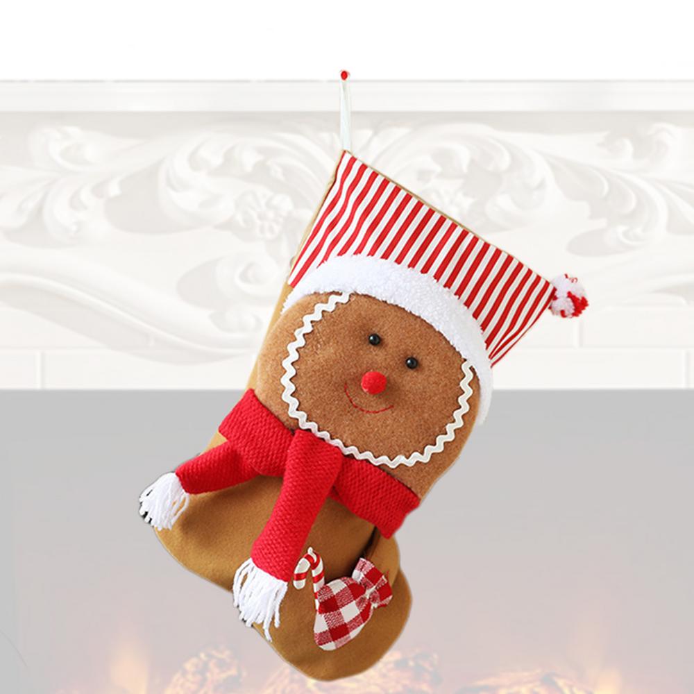 Gingerbread Men Stocking Christmas Characters Large Stocking Sock Holiday Decoration Christmas Tree Ornament For Doorknob Window