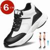 Men Casual Leather Elevator Shoes Hidden Heels Sports Heightening Shoes For Man Increase Insole 6CM Height Shoes Lift Sneakers
