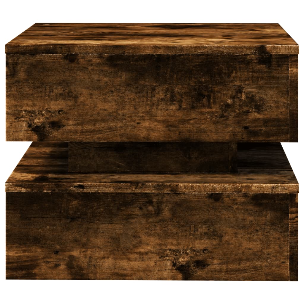 LED Coffee Table In Smoked Oak 50 X 50 X 40 Cm