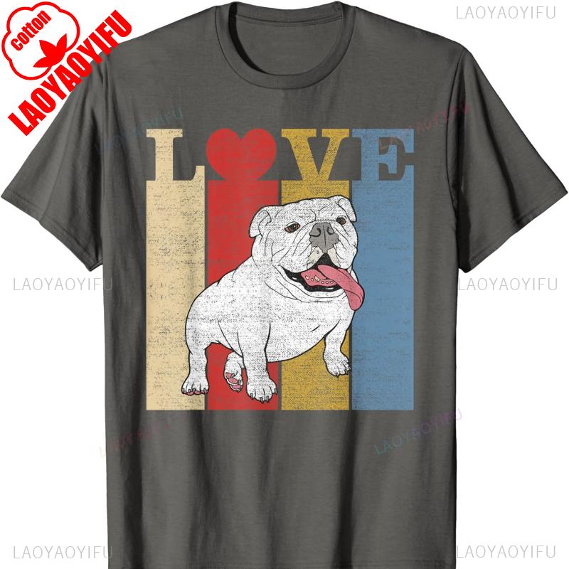 Bulldog Dog Dad Mom Lover Retro Vintage Bulldog Gift TShirt Graphic TShirts Clothes Clothing Gothic Shirts for Tops Unisex