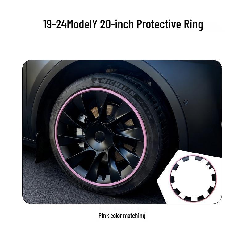 Protetor de Cubo de Roda 20" para Tesla Model Y: Capa de Pneu Bicolor de Cobertura Total para Modelos 2019-2024.