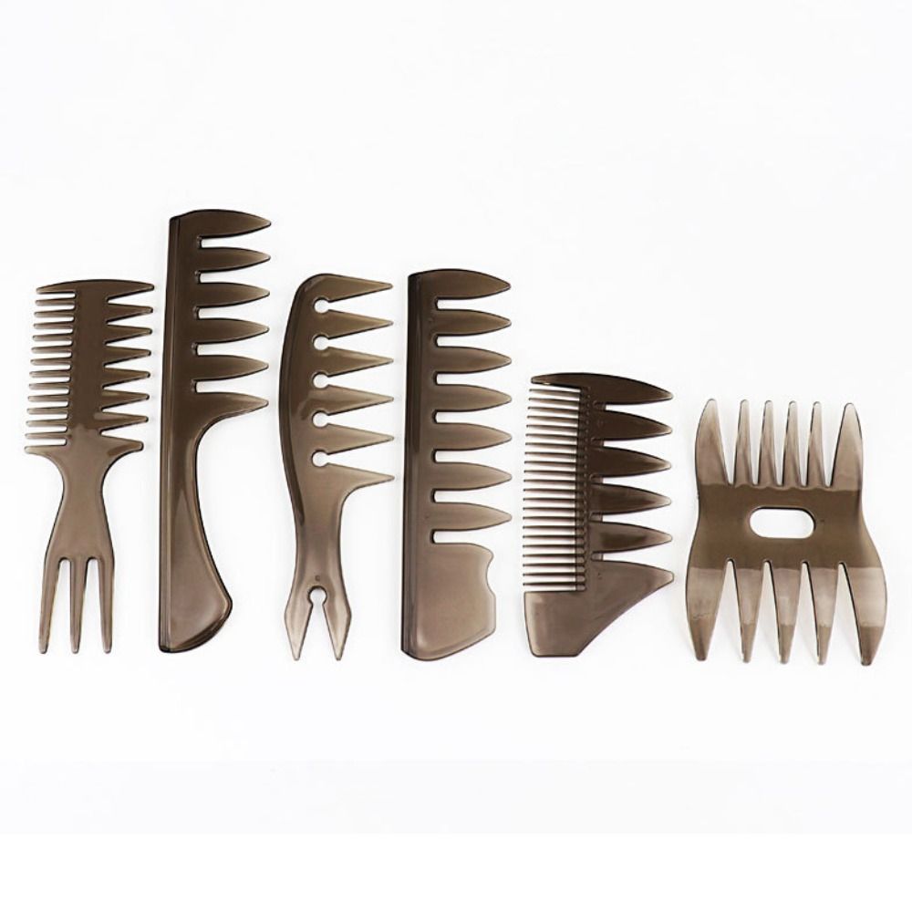 

6pcs/set Massage Fork Comb Kit Professional Beard Hairdressing Comb Brush Men