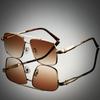 Personalized Glasses Men'S Trend Metal Double Beam Sunglasses Style Fashion Casual Driving Travel Anti-Glare Sunglasses