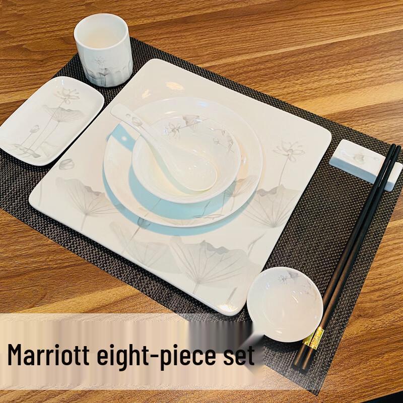 Chinese Ceramic Lotus Dining Set