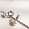 Women's Daily Accessory Pearl Earrings Best Pearl Cubic Ring