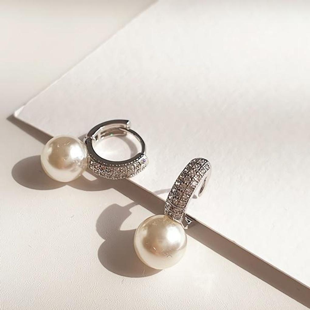 Women's Daily Accessory Pearl Earrings Best Pearl Cubic Ring