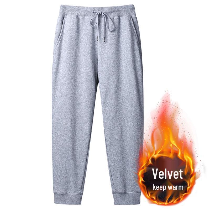 Men's Korean Style Fleece-Lined Hooded Sweatshirt: Thickened, Solid Color, Autumn/Winter Warm Pullover.