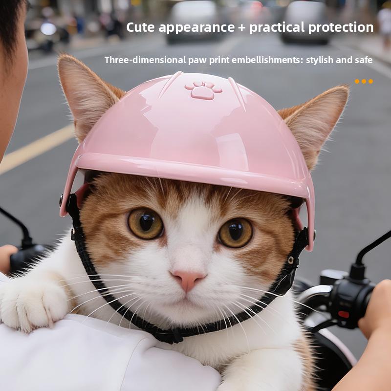 Pet Helmet Pink Dog Cat Motorcycle Pet Dog Motorcycle Sports Outdoor Pet Accessories Headwear
