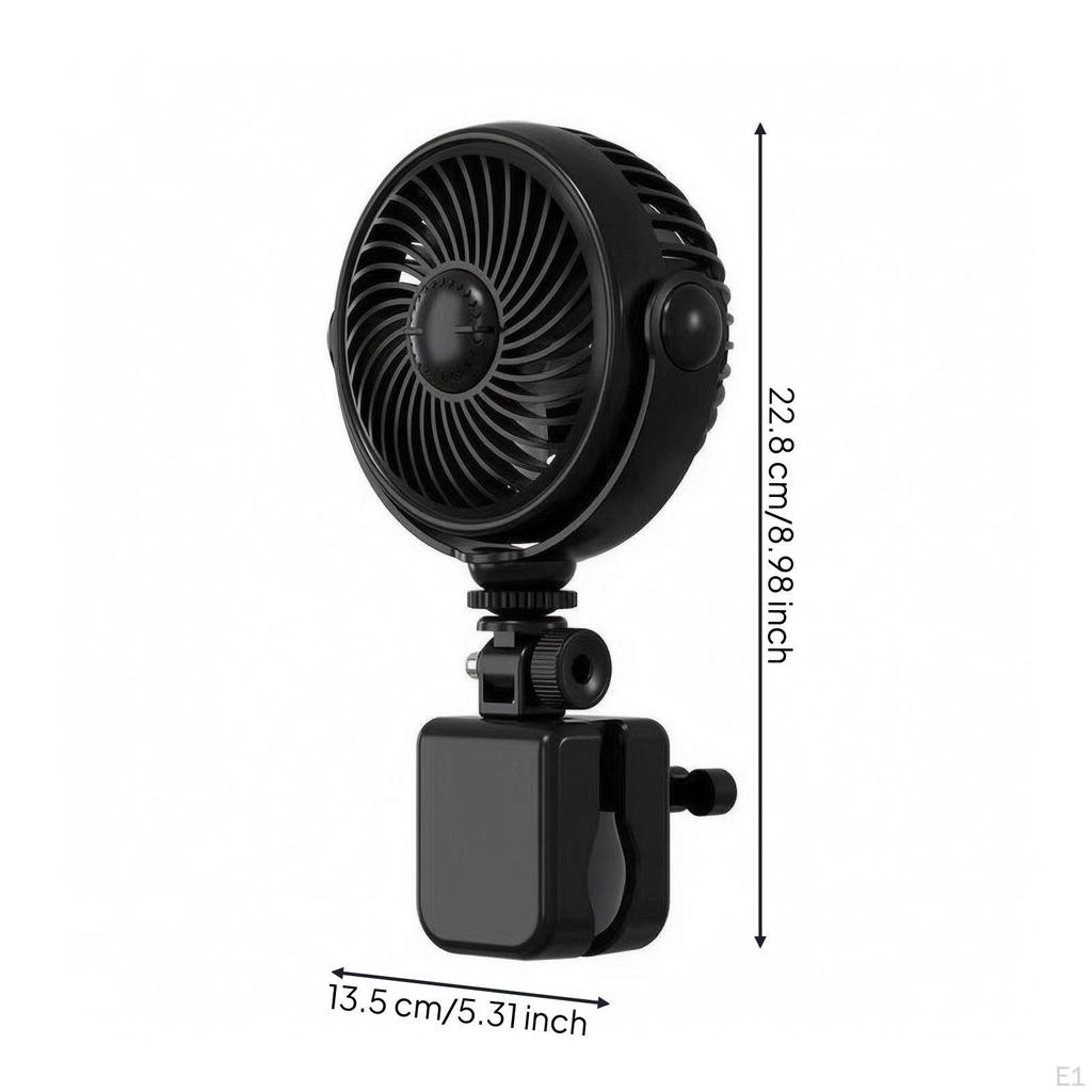 Attachable Fan with Rechargeable Quiet Pram Clamp Rotation for Infant, Students, Crib,