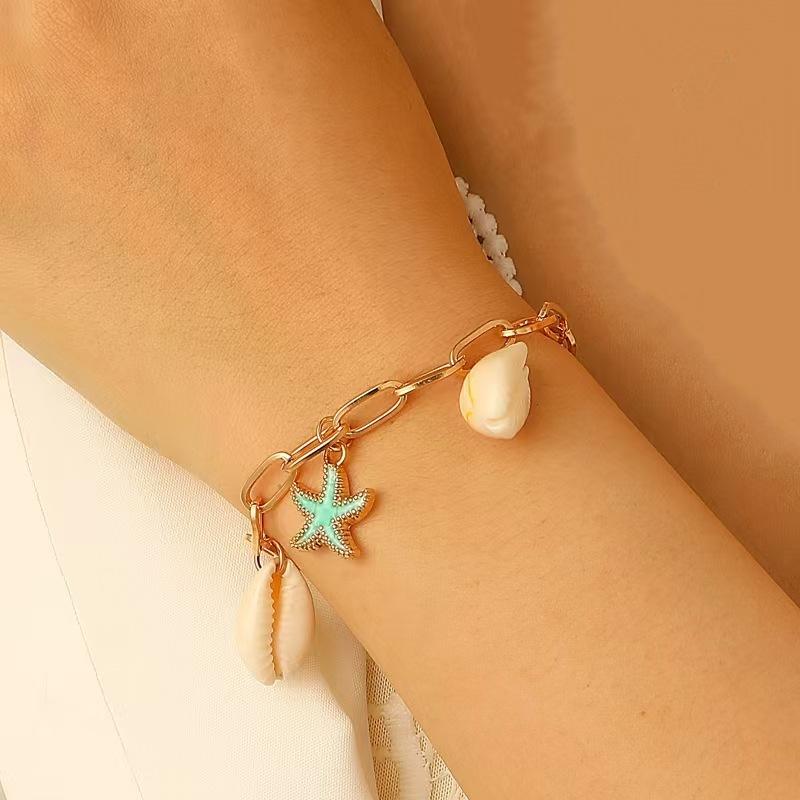 High Quality 2026 Bohemian Heavy Industries Chain Necklace Bracelet Set Ocean Wind Starfish Shell Pendant Accessories