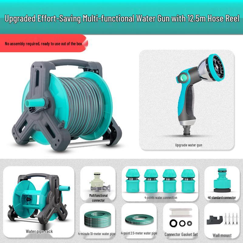 Outdoor Garden Hose Spray Nozzle - Multi-Use Watering & Car Wash Tool with Soft Hose Connector