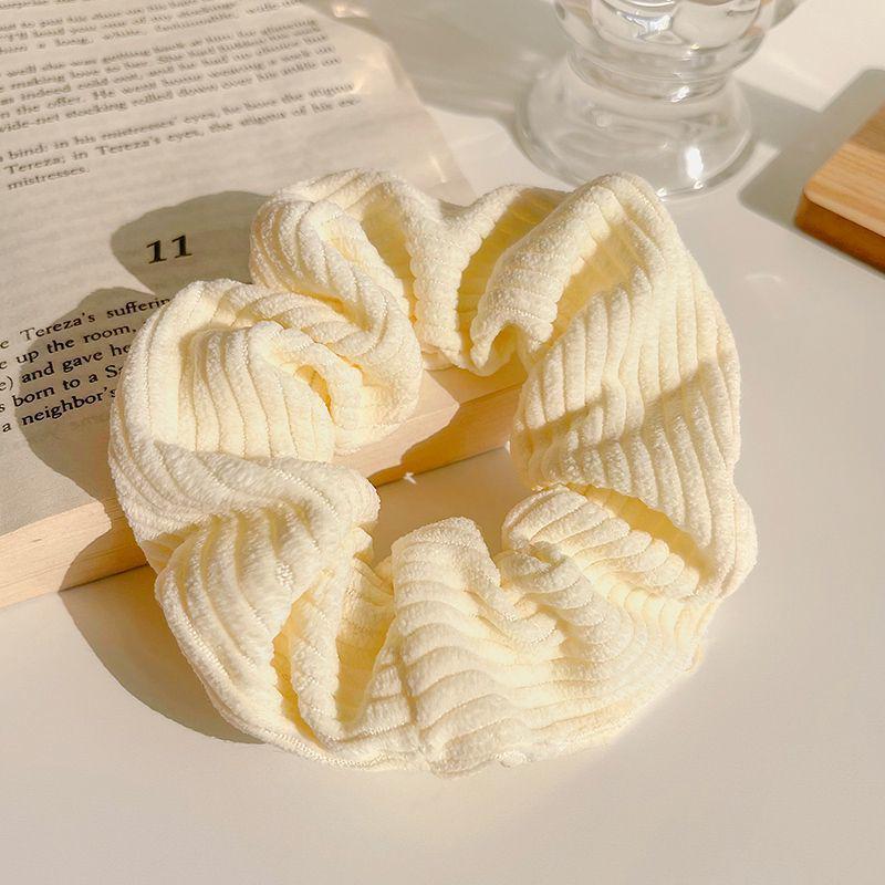 Milk Coffee Plush Hair Ring - Simple Elastic Band for Autumn/Winter