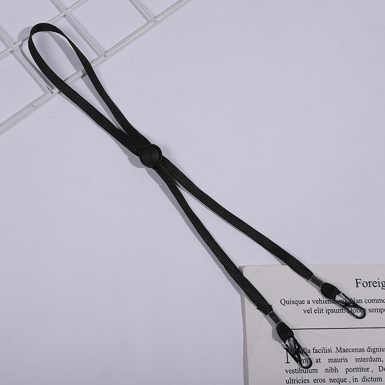 

Гибкий регулируемый ремешок для шляпы, съемный ветрозащитный шнурок для подбородка, ремешок с зажимами, предотвращающий потерю чёрный