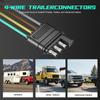 4 Pin Trailer Connector Harness Extension 80 Inch, 16AWG 4 Way Trailer Plug Flat Wire Extender, Male To Female Trailer Light Connector For Hitch,