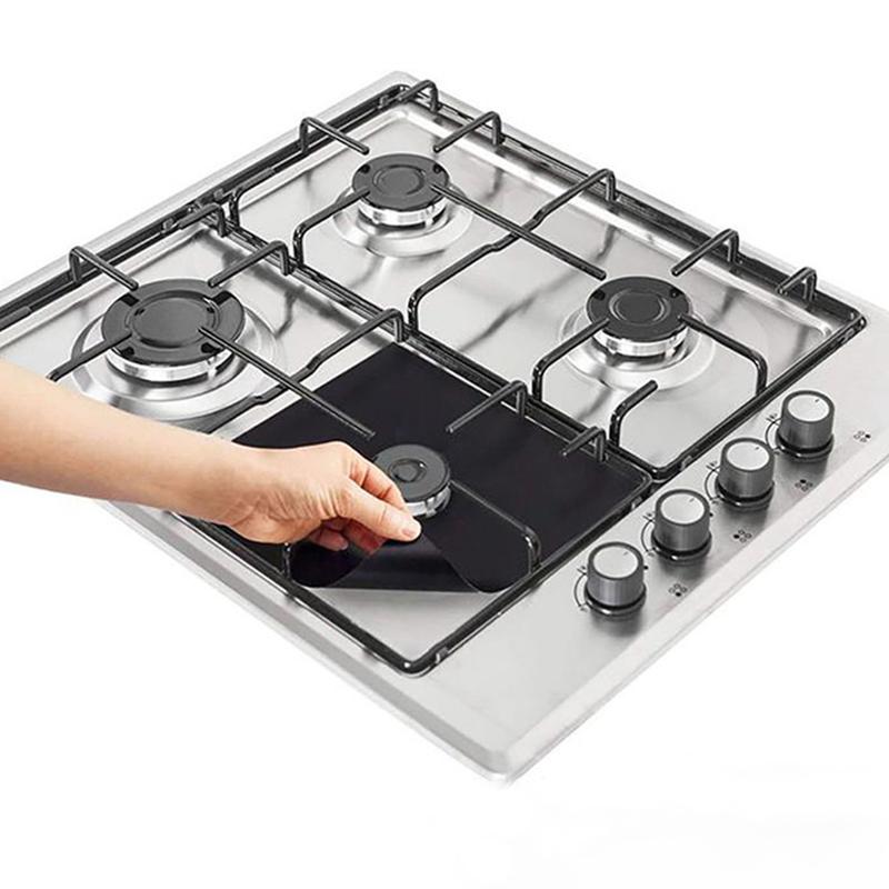 4Pcs Gas Stove Protectors Reusable   Burner Covers Kitchen Mat  Protector Cleaning Pad Liner Cover  Top
