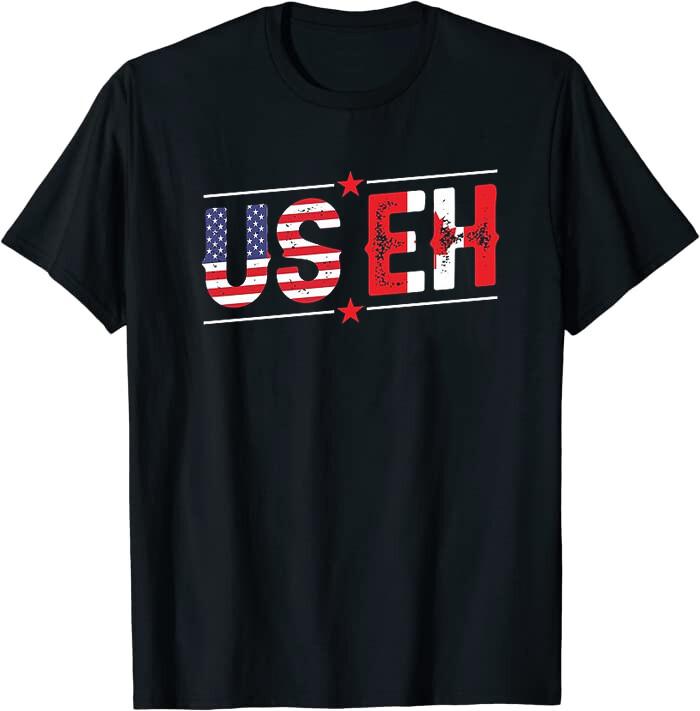 USEH US EH USA Flag Proud Canadian Flag Classic Tee T-Shirt XXXL
