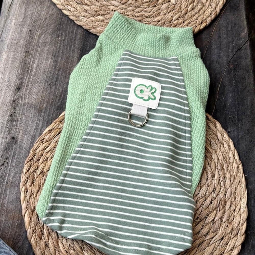 Style décontracté Pulls rayés pour chiots Chauds Confortables avec anneau en D Sous-vêtement pour chien Pull doux pour chien Activités de plein air