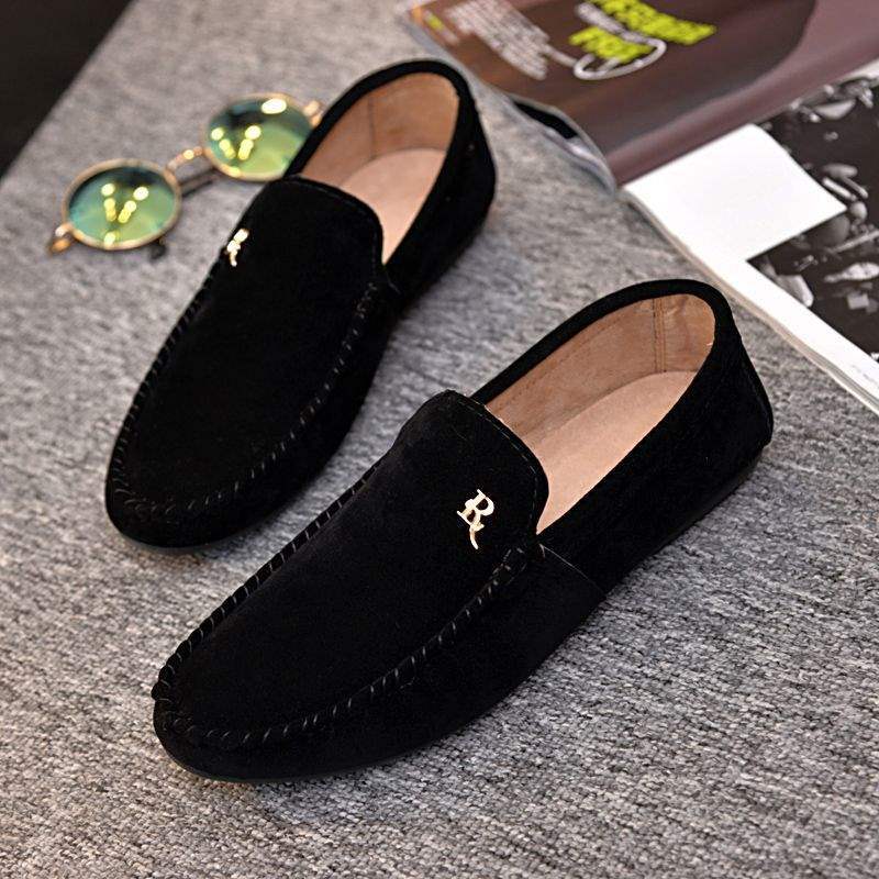 Dress Trend Autumn Lightweight Men's Loafers Doudou Shoes Simple Korean Version Non-slip Men's Shoes Small Leather Shoes Thick-soled Breathable