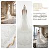 3/4M Long Veil Lace Bridal Veil with Comb Mesh Bridal Veil White Wedding Veil  Bridal Accessories