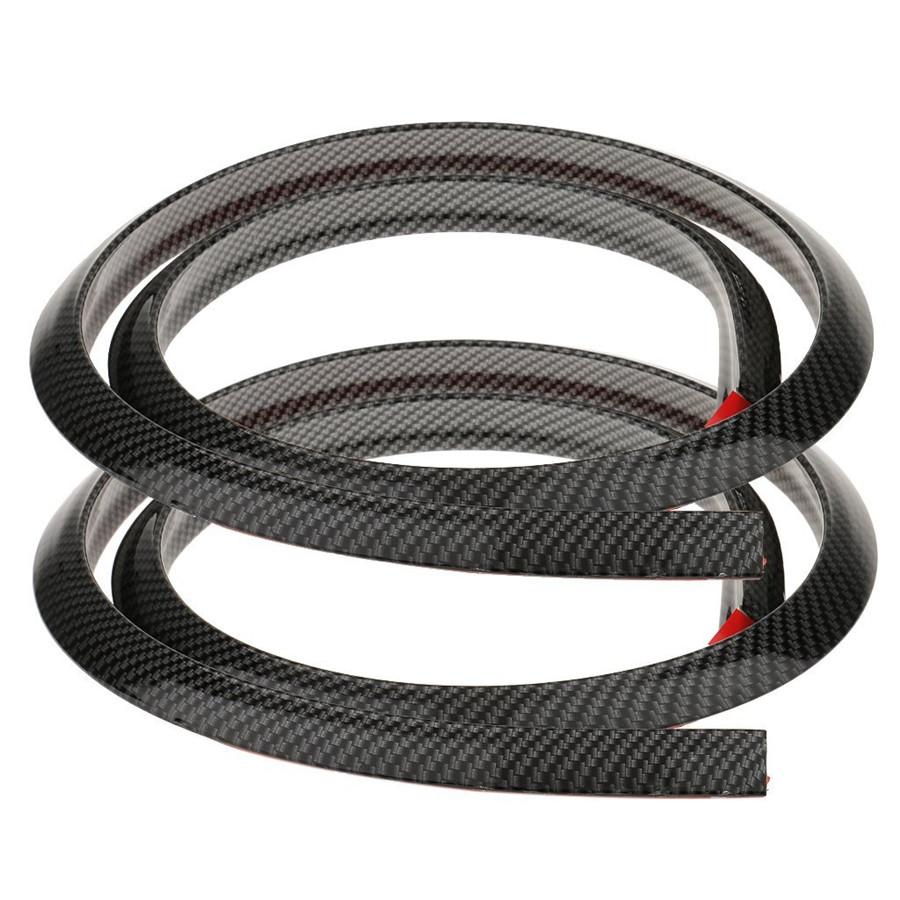 2PCs 150cm universal Carbon Fiber Color Rubber car fender flare wheel eyebrow pr