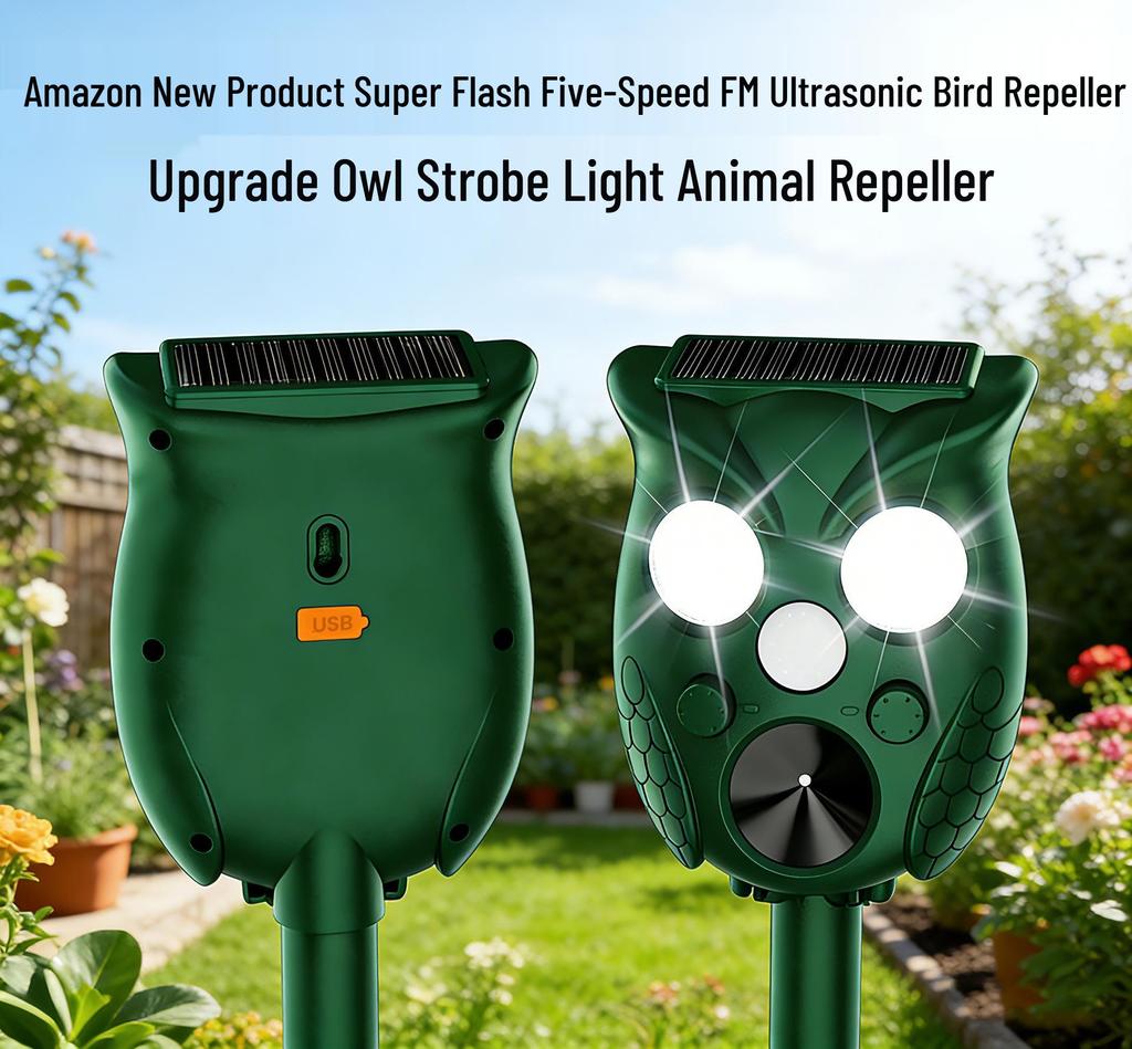 Repelente ultrasónico de animales con energía solar para exteriores