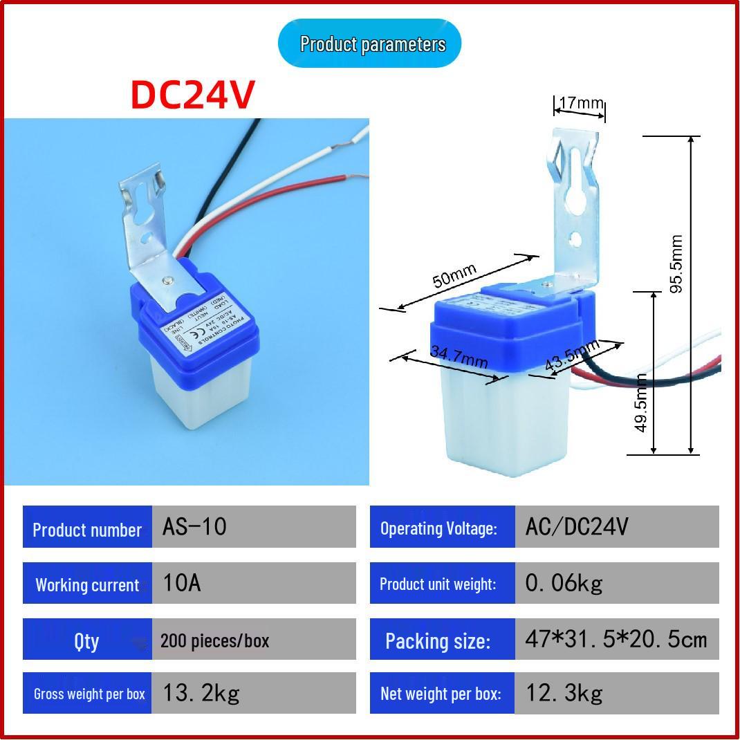 

AS-10 Automatic Light Control Switch: Photosensitive Induction for 12V/24V/110V/220V Systems