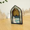 Creative Night Light Ornament LED Eid Wooden Decoration Handmade Eid Desktop Ornament  Scene Layout