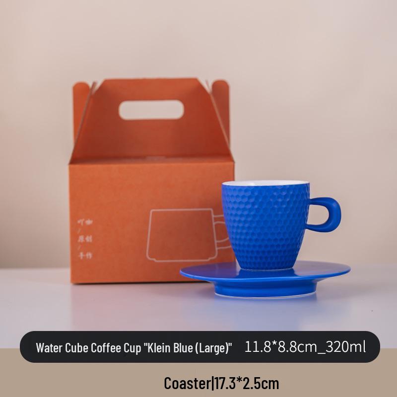 Elegant Handmade Retro Ceramic Coffee Cup & Saucer Set - Coarse Pottery Mug for Pour-Over Coffee