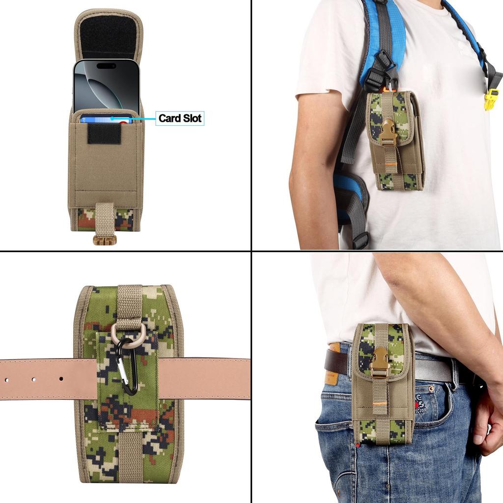 Military Tactical Army Cell Phone Belt Clip Case Bag For iPhone 16 15 14 Pro Max Samsung S25 S24 S23 Xiaomi Redmi Note 13 Oppo Men Waist Holster Pouch