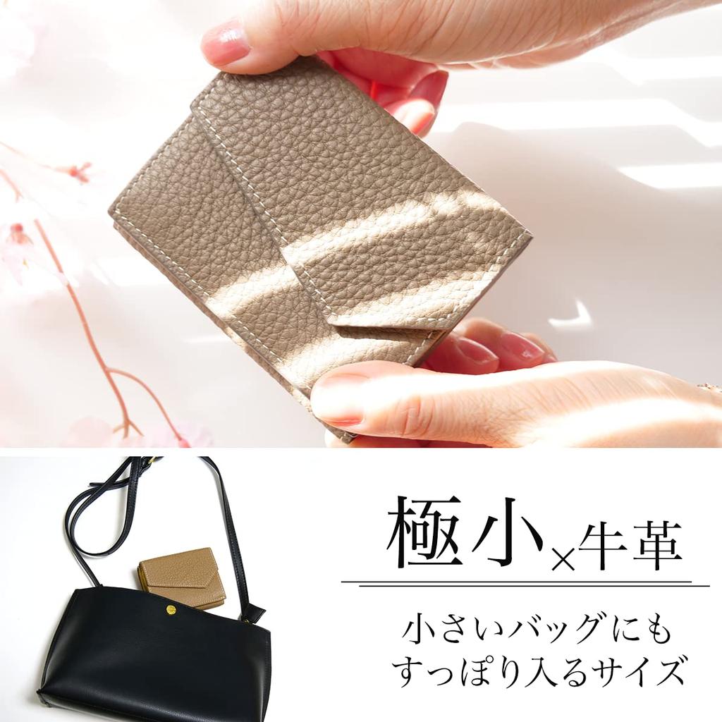 Gift Wrapping Genuine Calf Leather Mini Lucky Color Spring Wallet [World Closet] Women's Tri-Fold Wallet, (Mocha Brown),