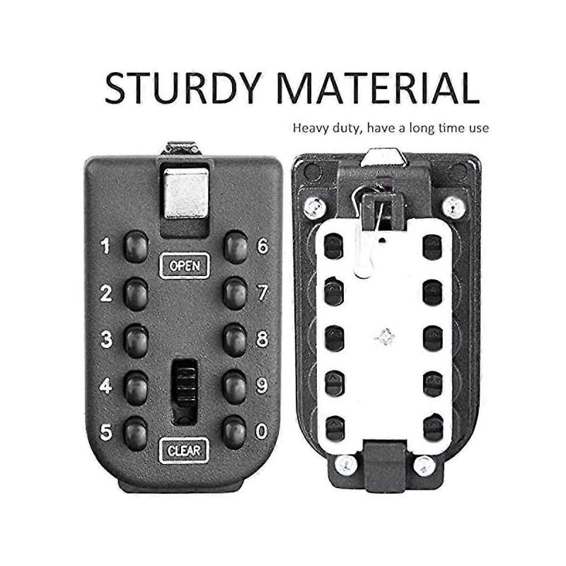 Schlüsseltresor für Außenwandmontage, Schlüsselspeicherbox, 10-stellige Zahlenschloss-Box, Tasten-Schlüsselbox