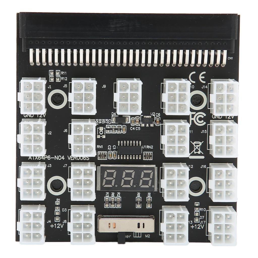 Breakout Board Stromverteilerplatine Adapter 17 Ports 6Pin Maximale Unterstützung 1200W Computerzubehör 12V