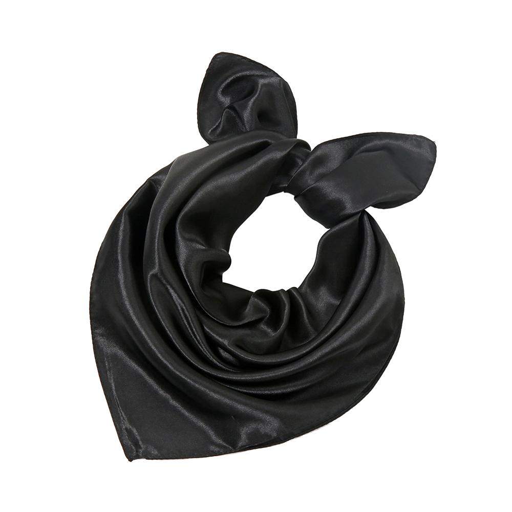 60*60cm Silk Scarves Women Square Satin Hijab Scarf Plain Handkerchief Shawls Wraps Head Scarf Female Headband Islamic Bandanna